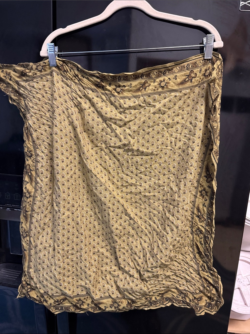 Free People Women's Printed Scarf in Olive Green